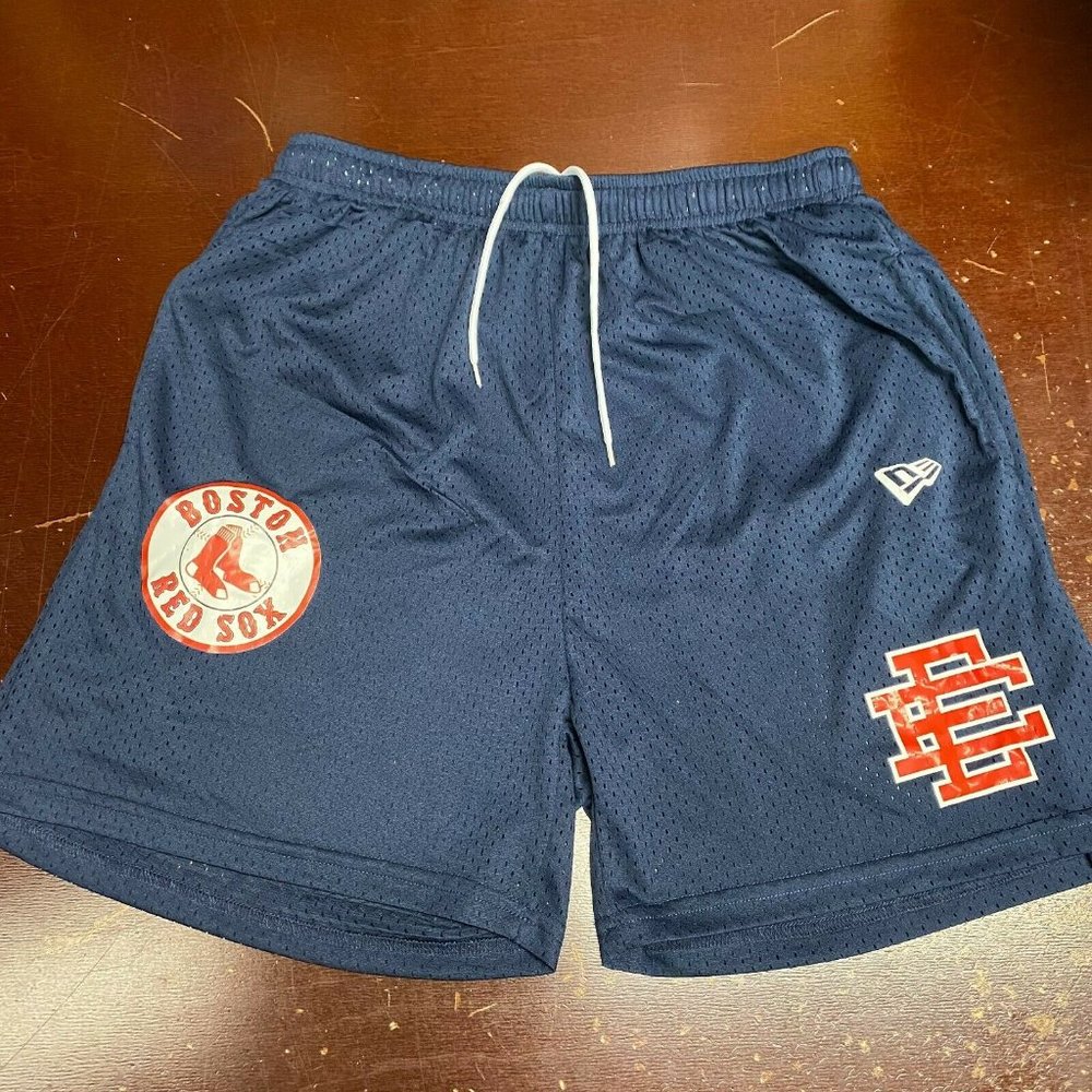 Mens Blue New Era Boston Red Sox Athletic Pull On Shorts large